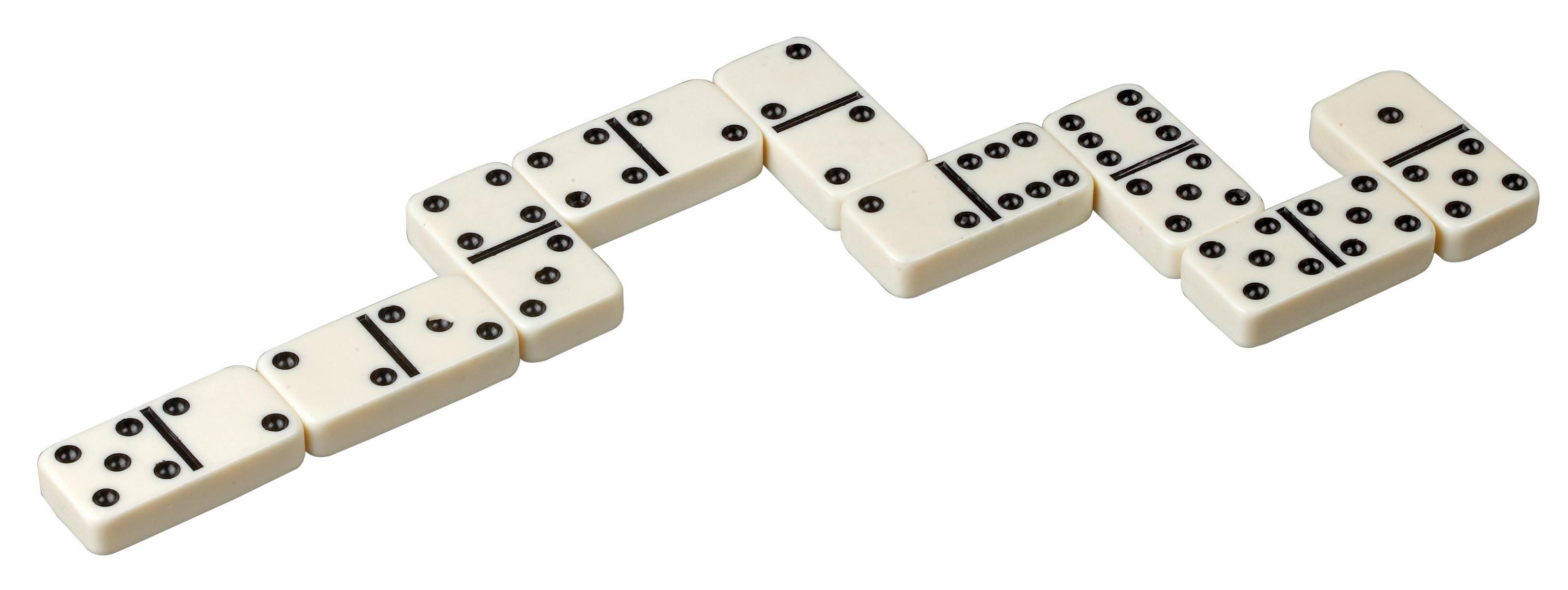 Domino, Doppel 6, in Box aus Olivenholz