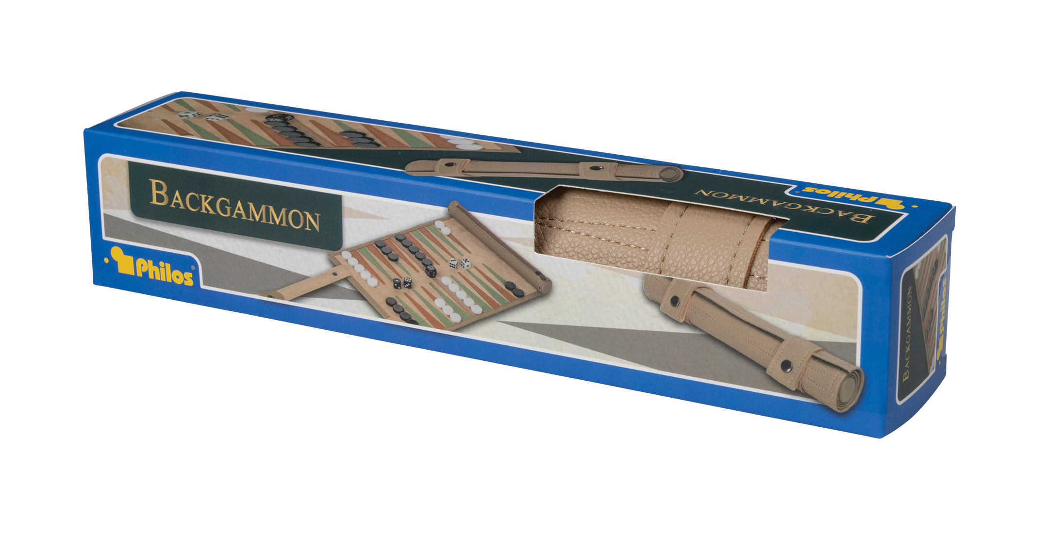Backgammon, travel, rollable, imitation leather