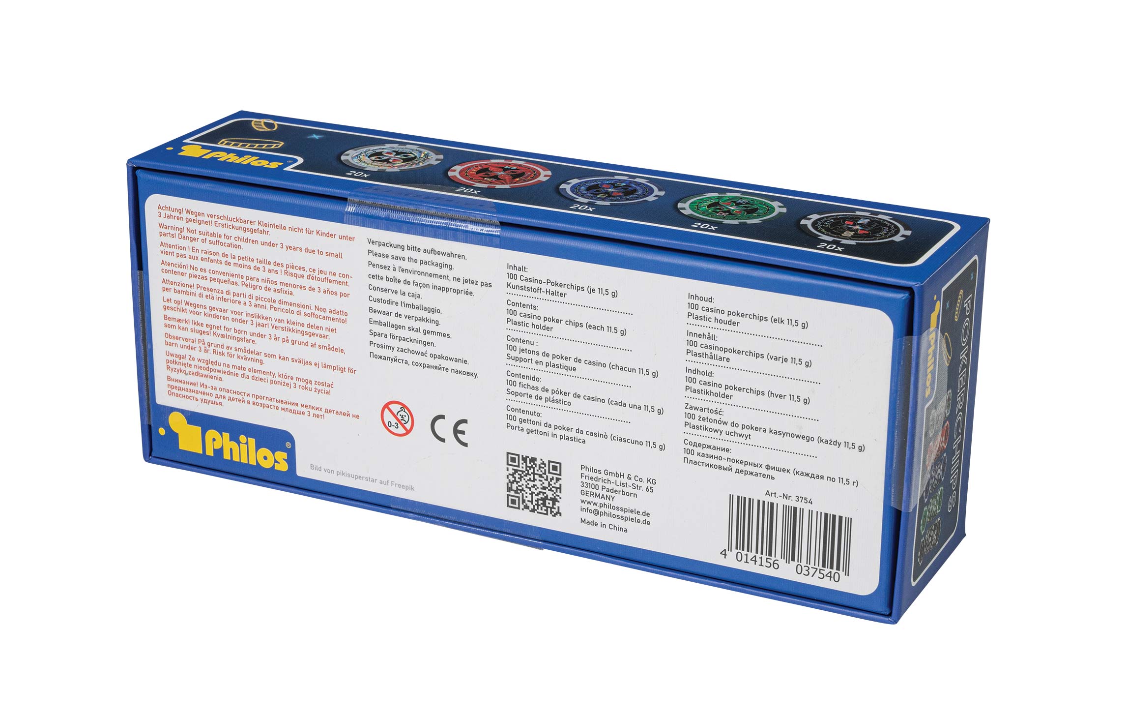 100 poker chips with plastic holder