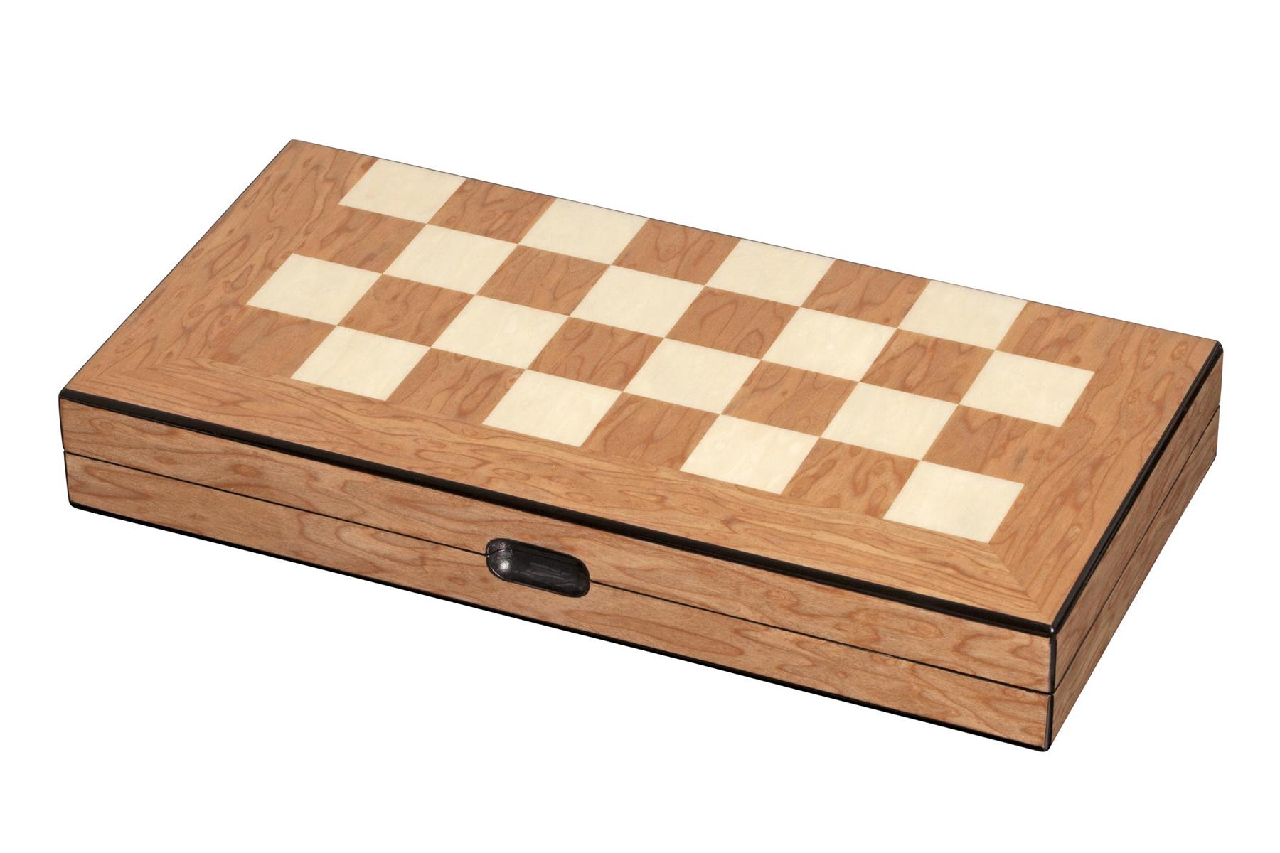 Schach Backgammon Dame Set, Feld 40 mm, Magnetverschluss