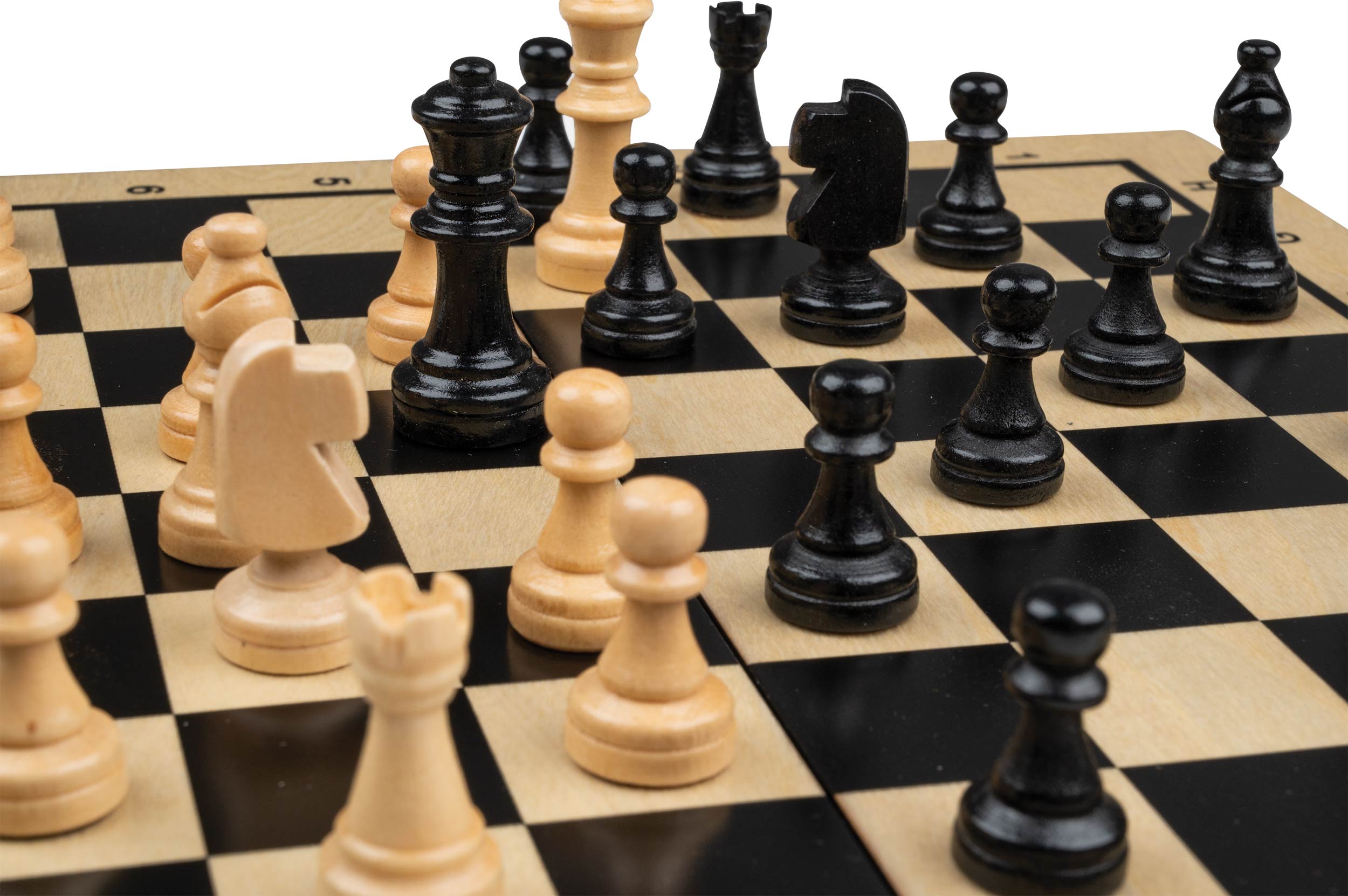 Chess Backgammon Checkers Set, travel, field 30 mm