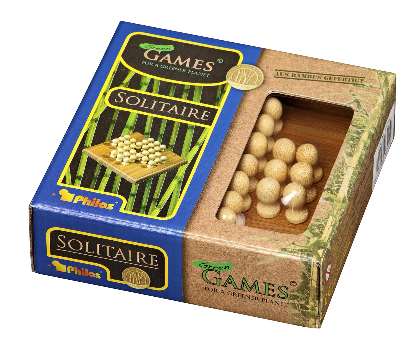 Solitaire, mini, Reisespiel, Bambus Solitaire, mini, Reisespiel, Bambus