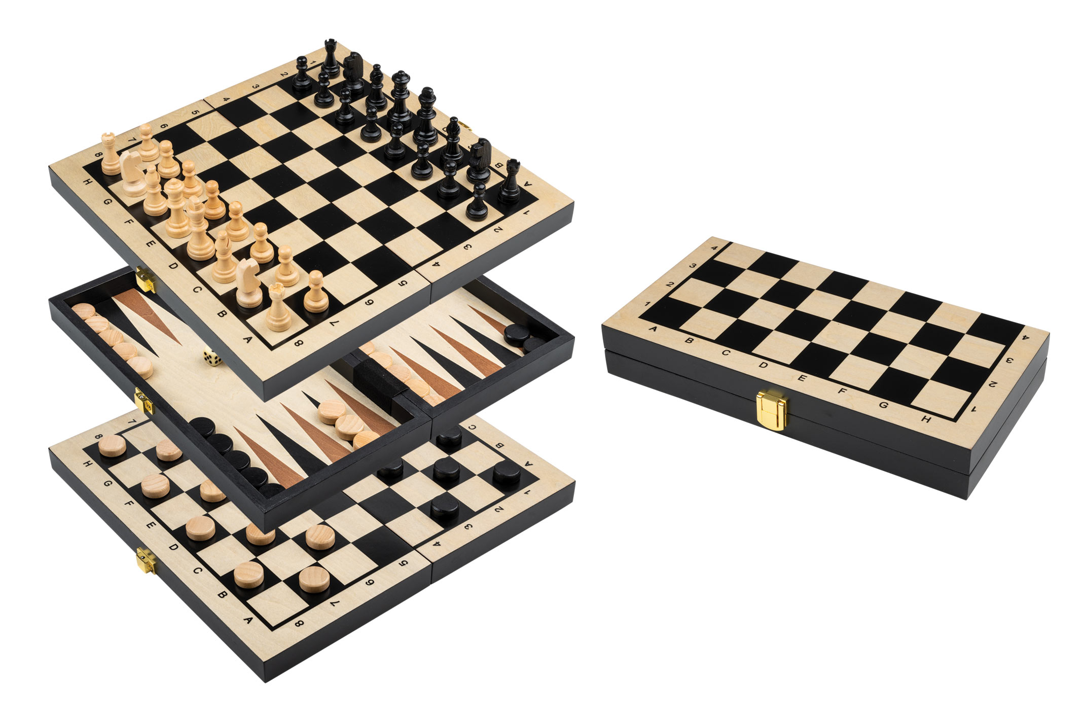 Chess Backgammon Checkers Set, travel, field 30 mm