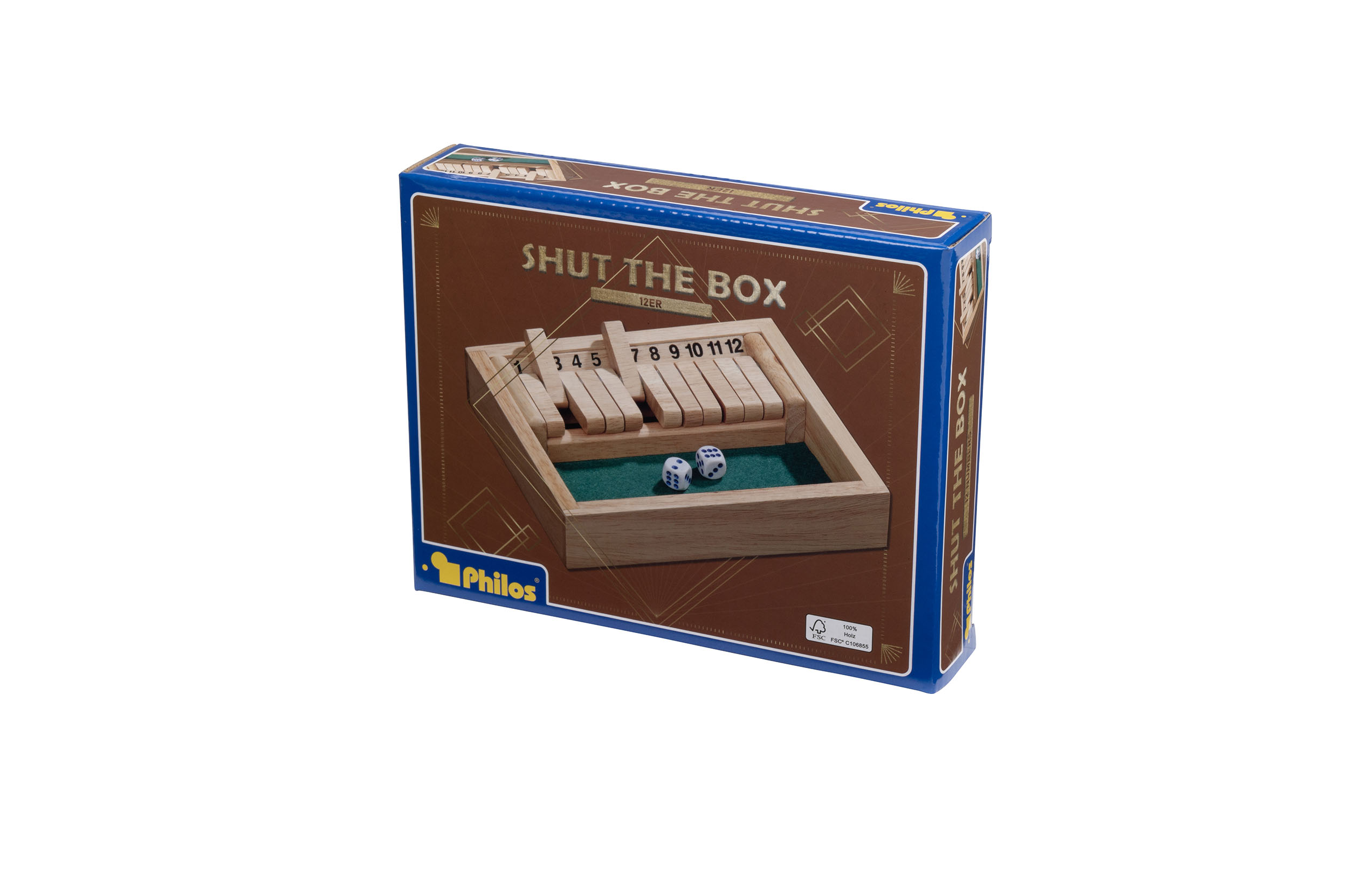 Shut The Box, 12er, klein, Reisespiel, FSC 100%