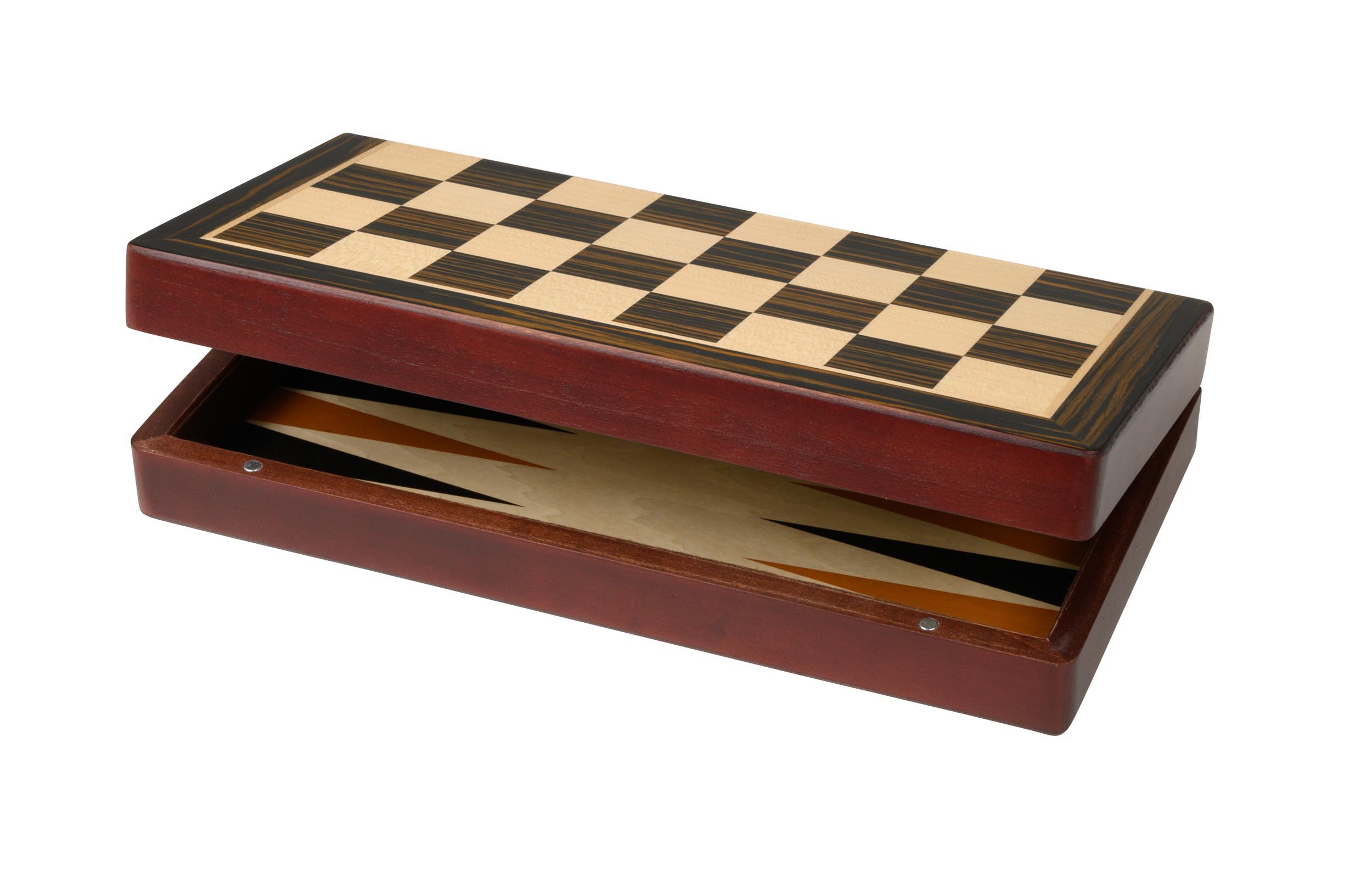 Schach Backgammon Dame Set, Feld 30 mm, Magnetverschluss