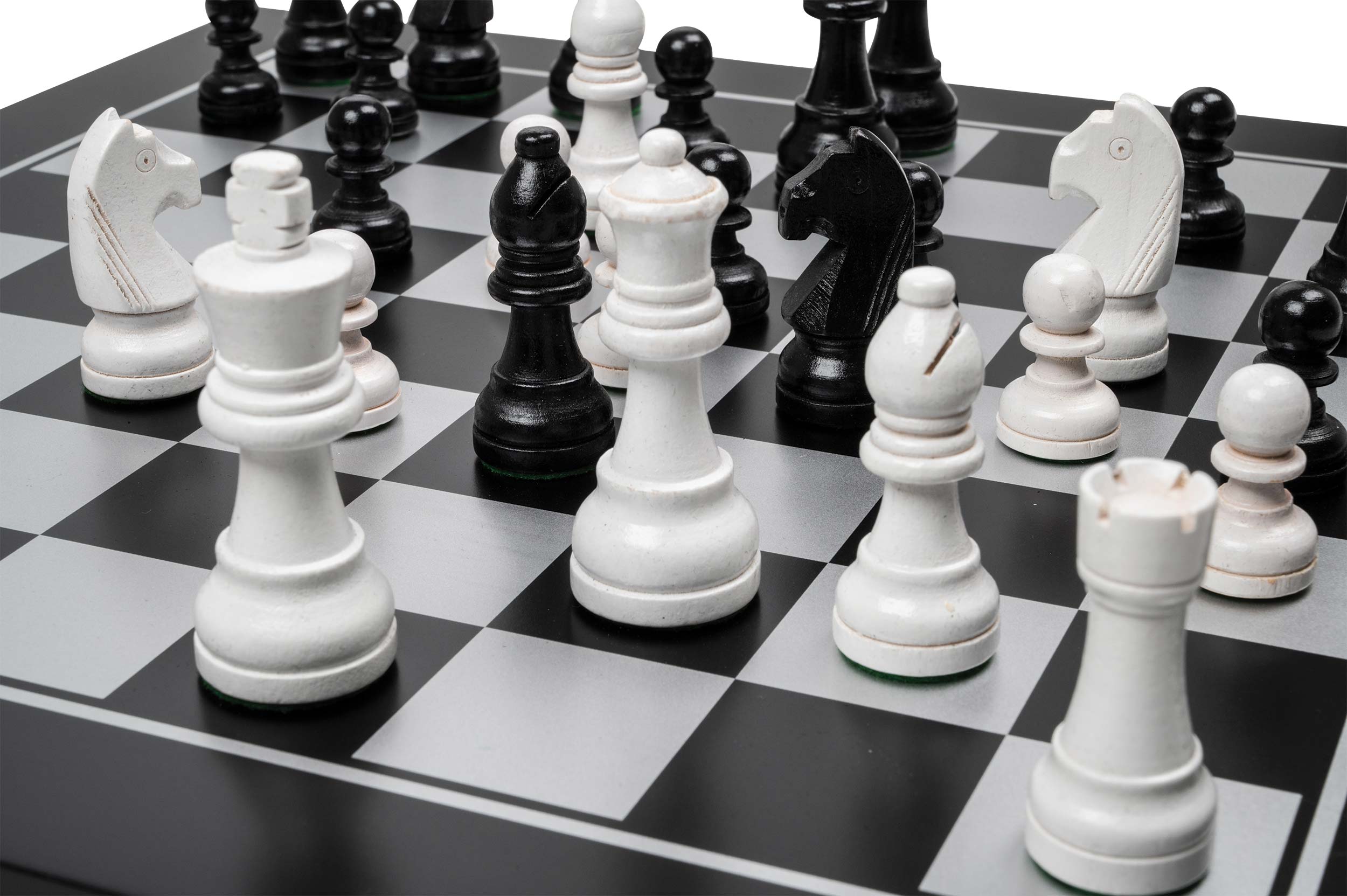 Chess Checkers Set, black, field 40 mm
