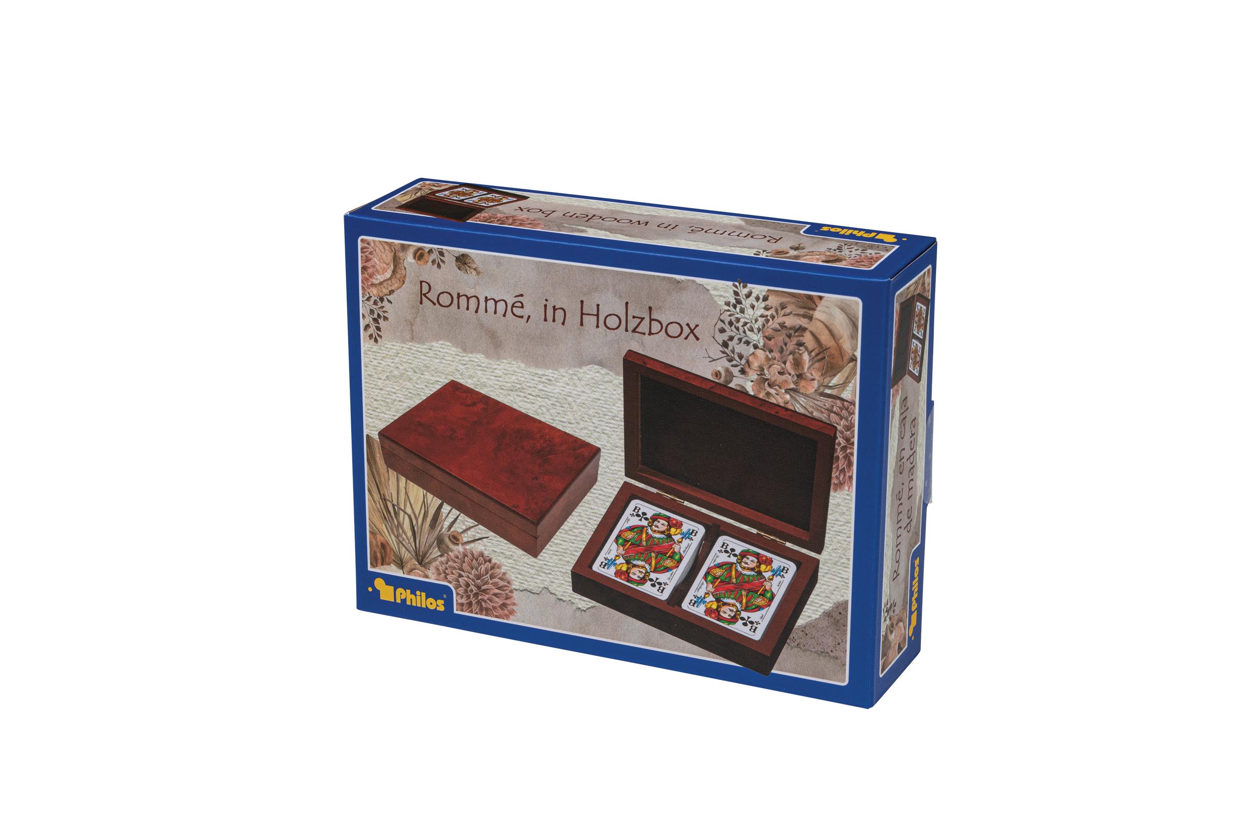 Rommé, in wooden box, magnetic lock