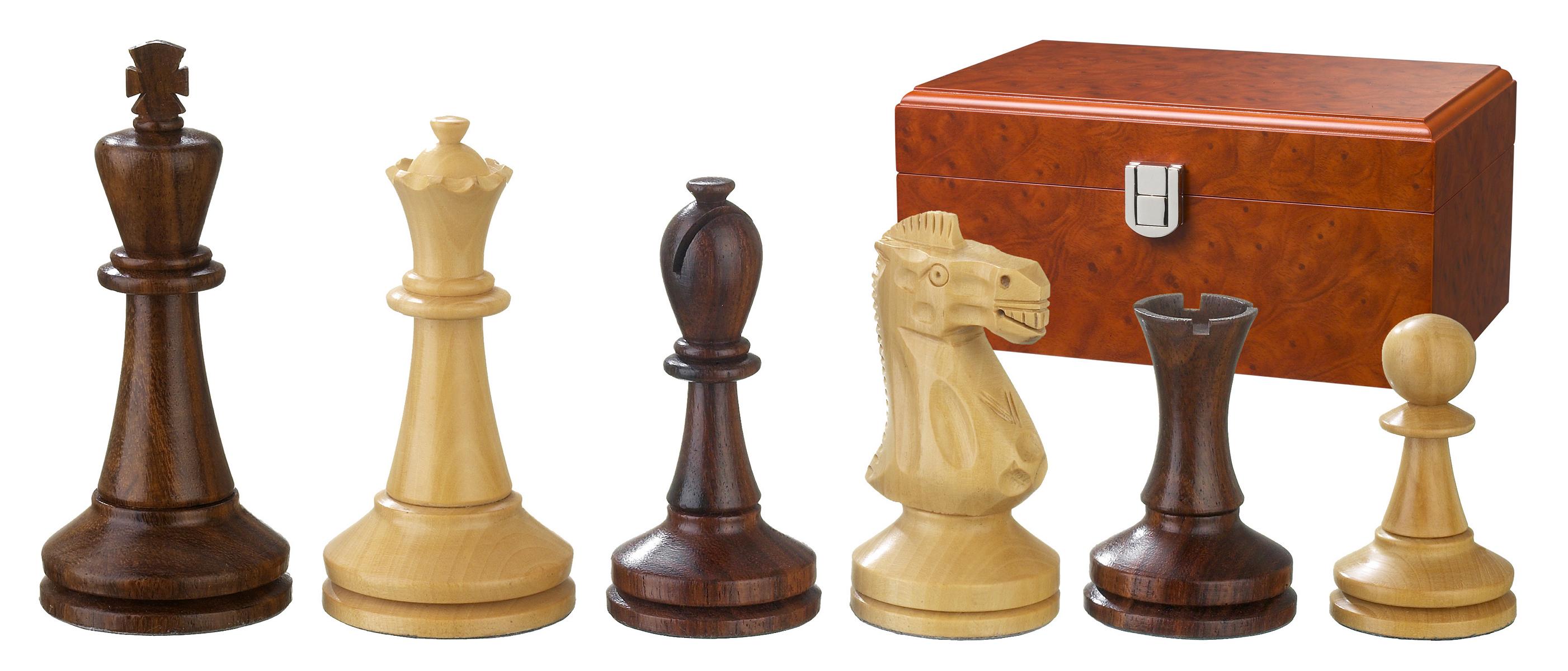 Schachfiguren Augustus, Königshöhe 100 mm, in Holzbox