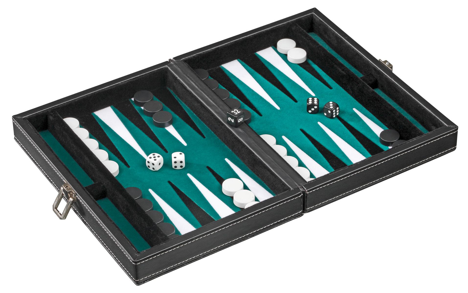 Backgammon Tinos, grün, klein, magnetisch