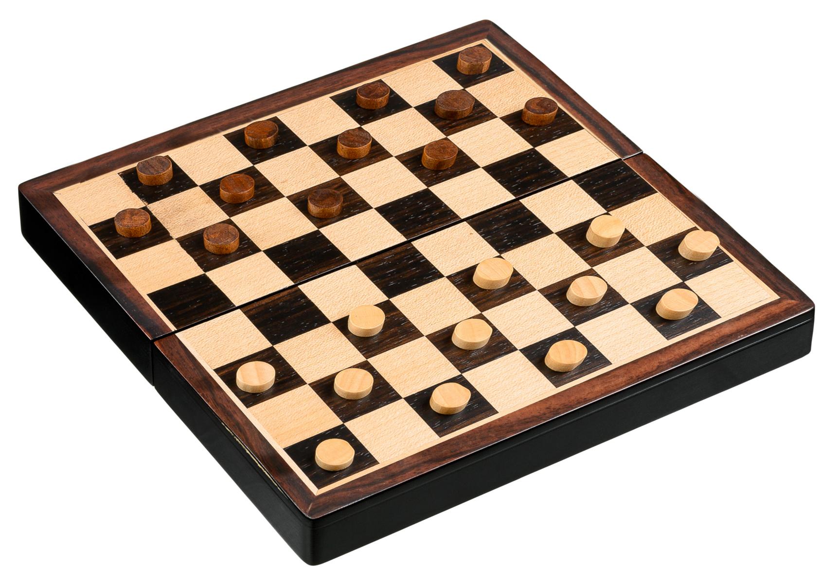 Schach Backgammon Dame Set, Reise, Feld 22 mm, magnetisch