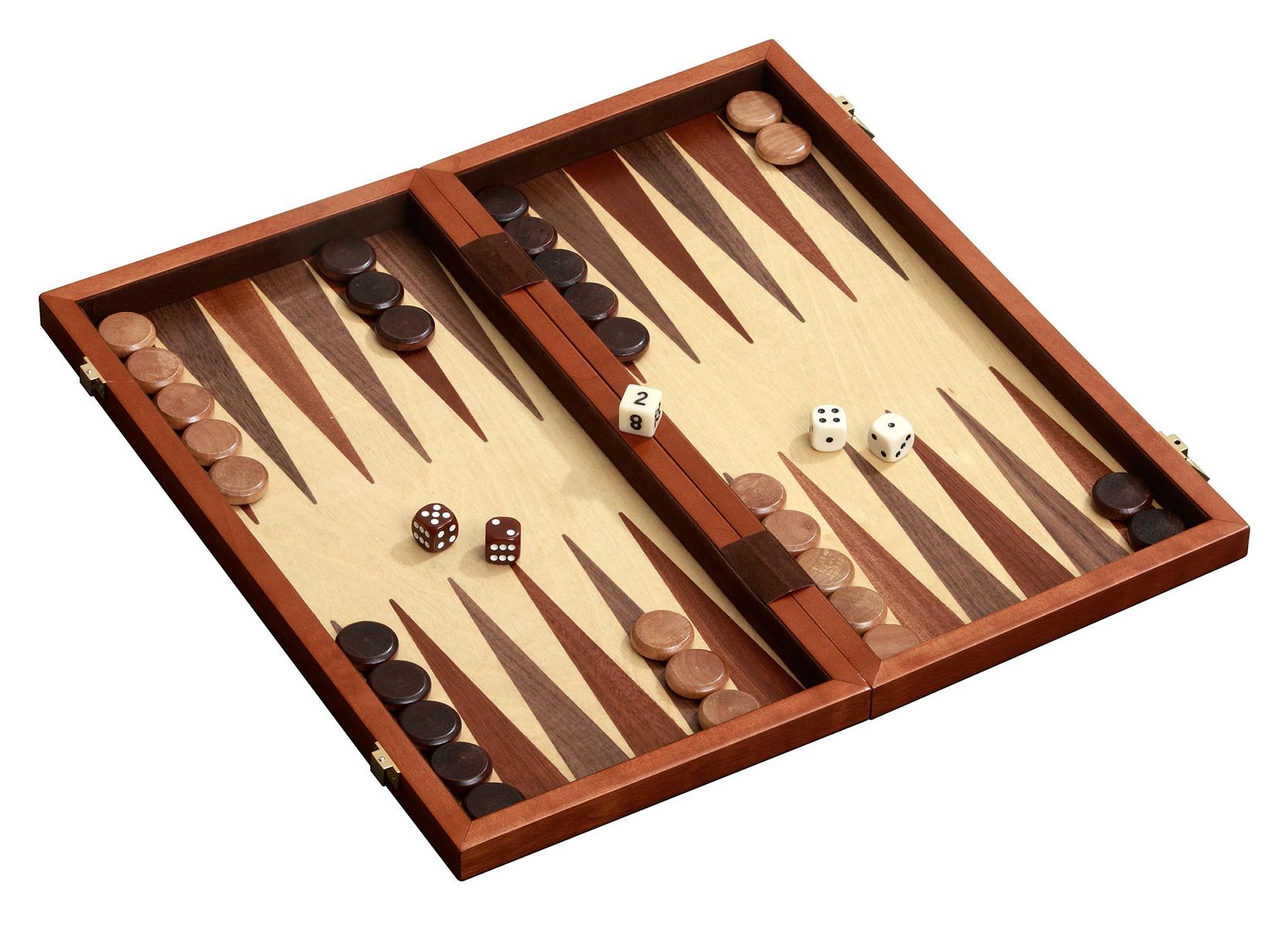 Schach Backgammon Dame Set, Feld 42 mm, magnetisch