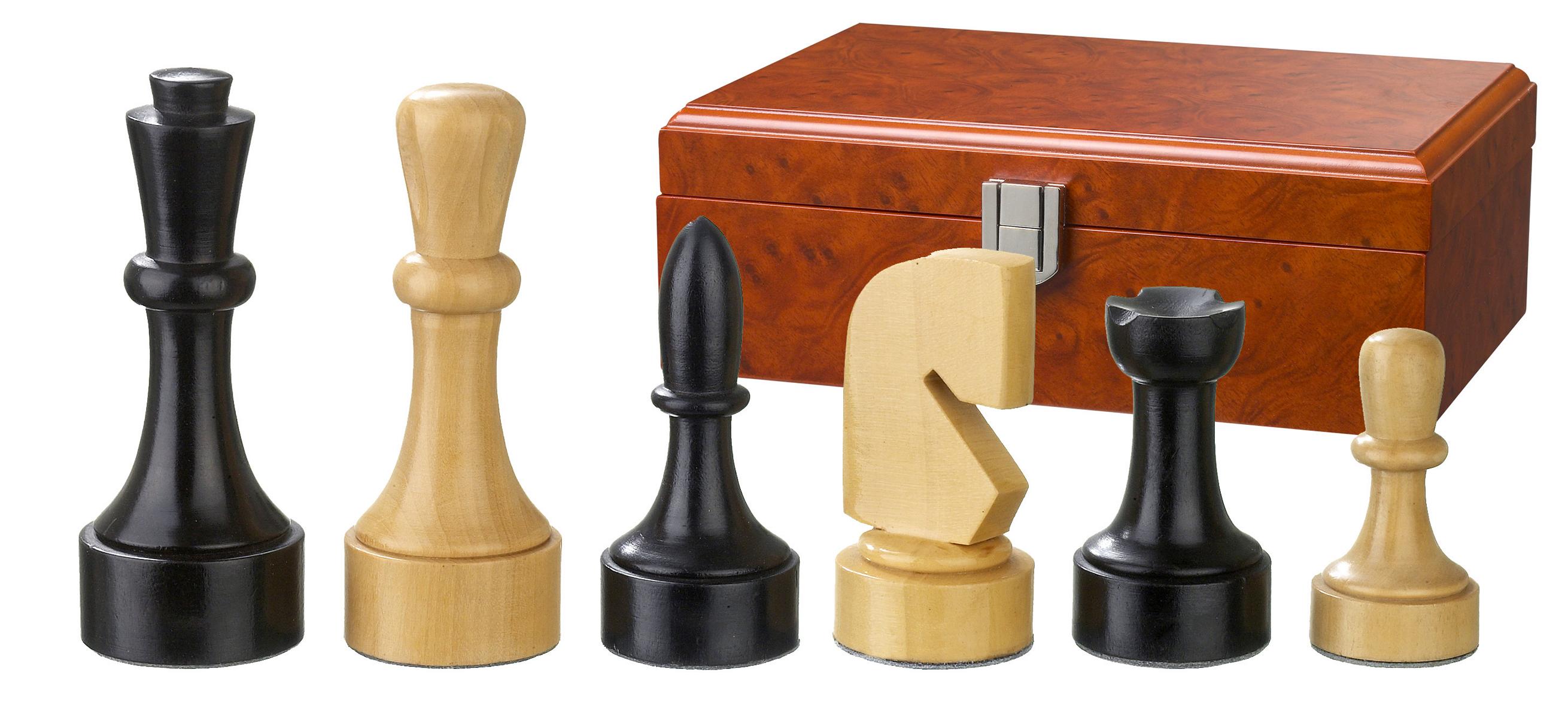 Schachfiguren Romulus, Königshöhe 95 mm, in Holzbox
