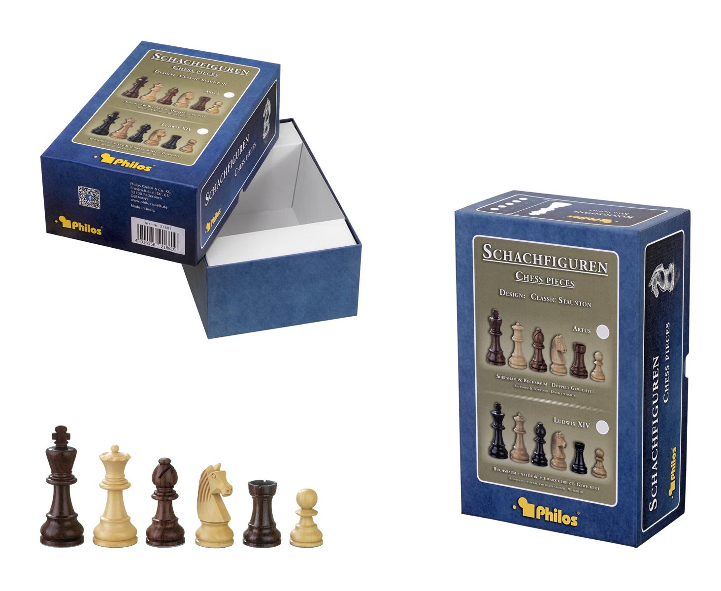 Schachfiguren Barbarossa, Königshöhe 65 mm, in Set-Up Box