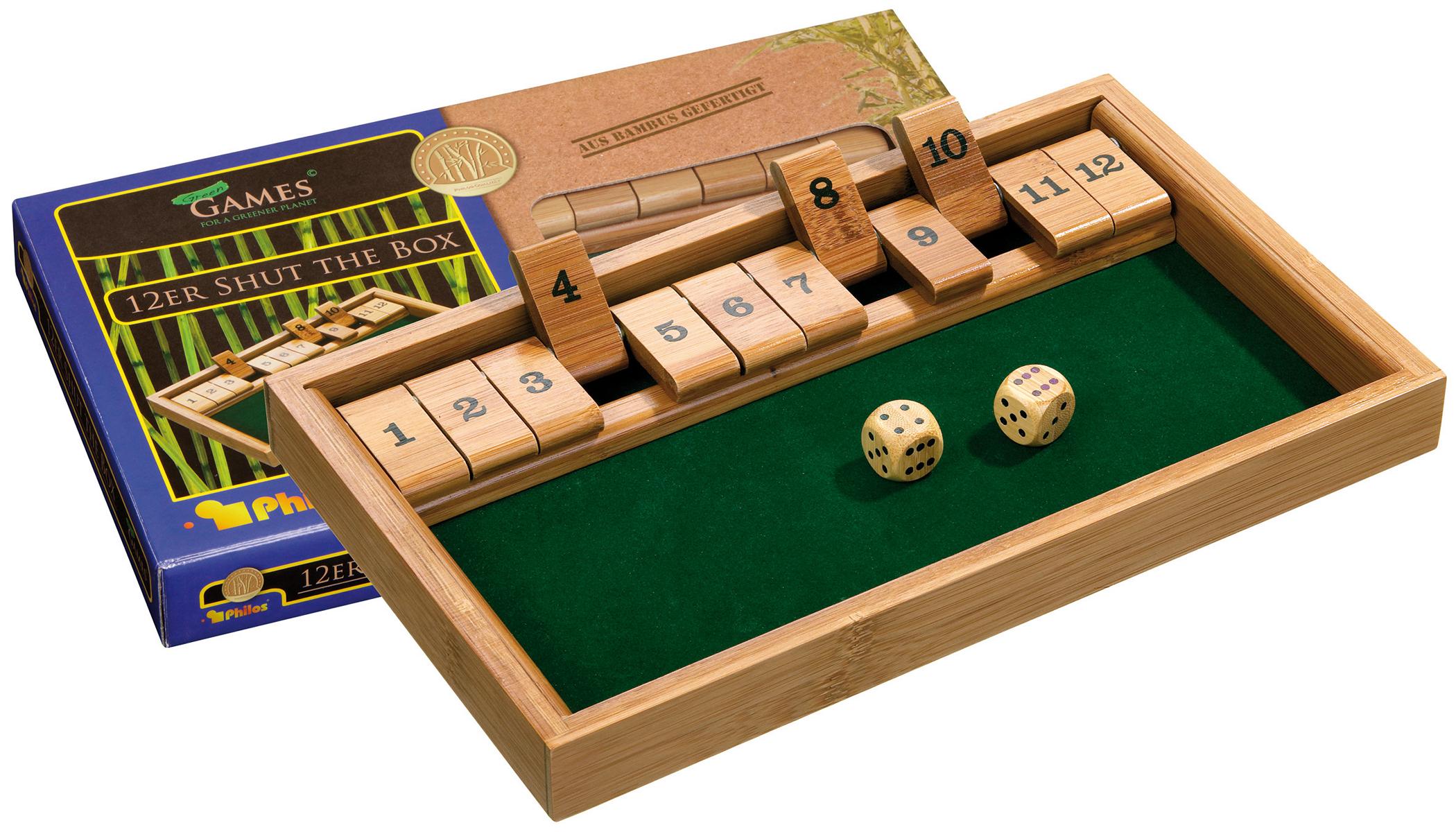 Shut The Box, 12 numbers, bamboo