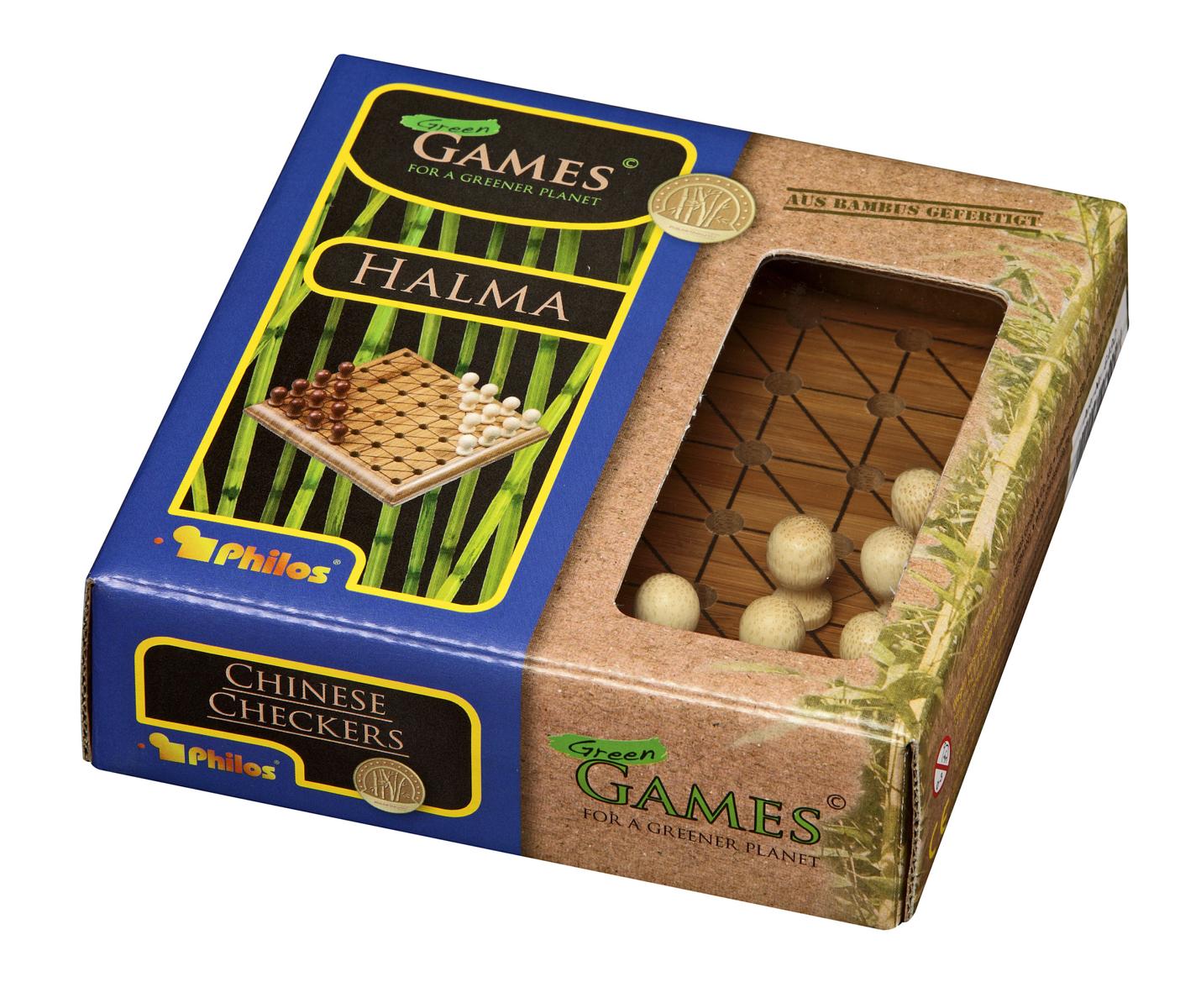 Halma, mini, Reisespiel, Bambus Halma, mini, Reisespiel, Bambus