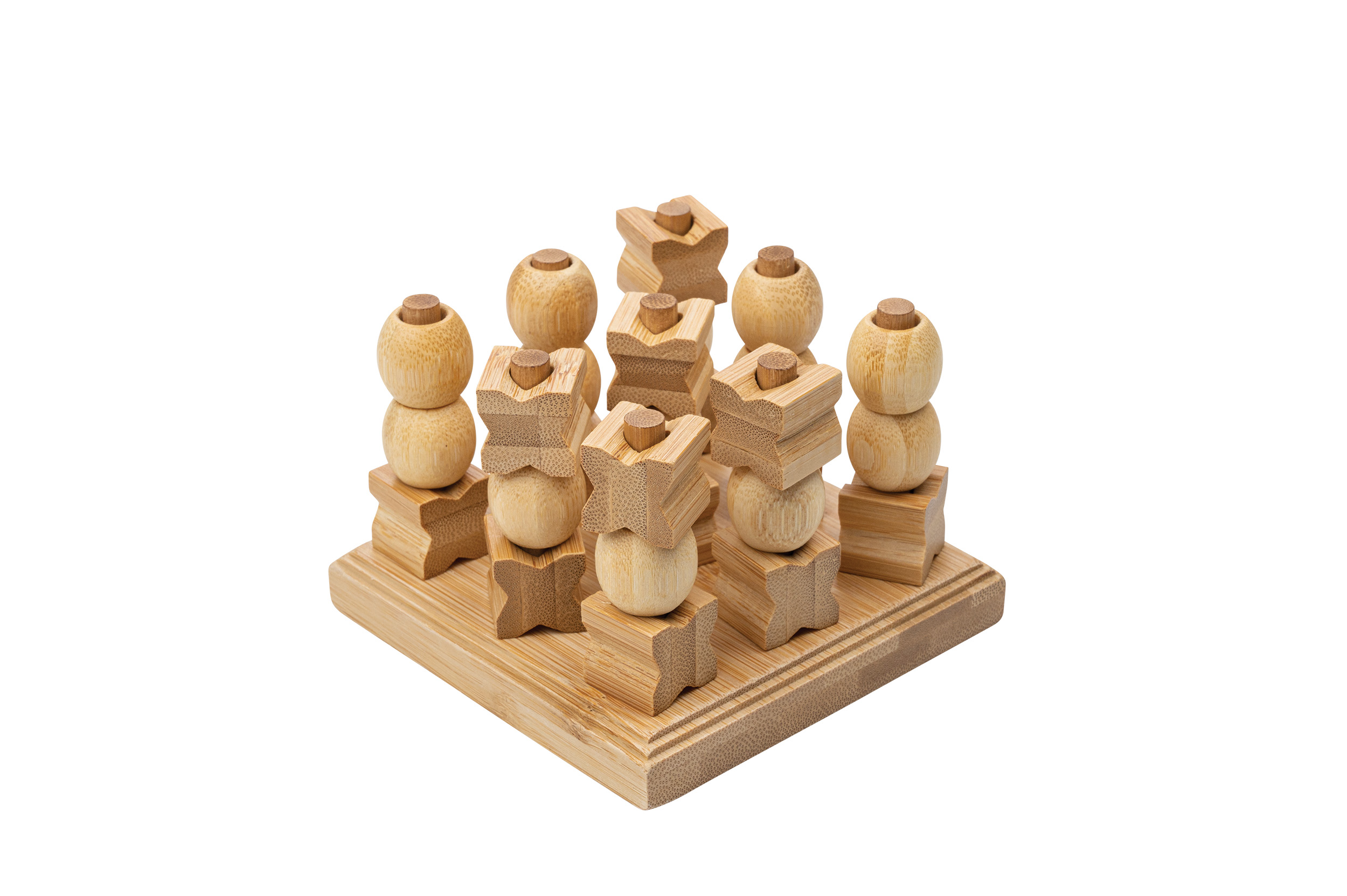 Tic Tac Toe, 3D, bamboo