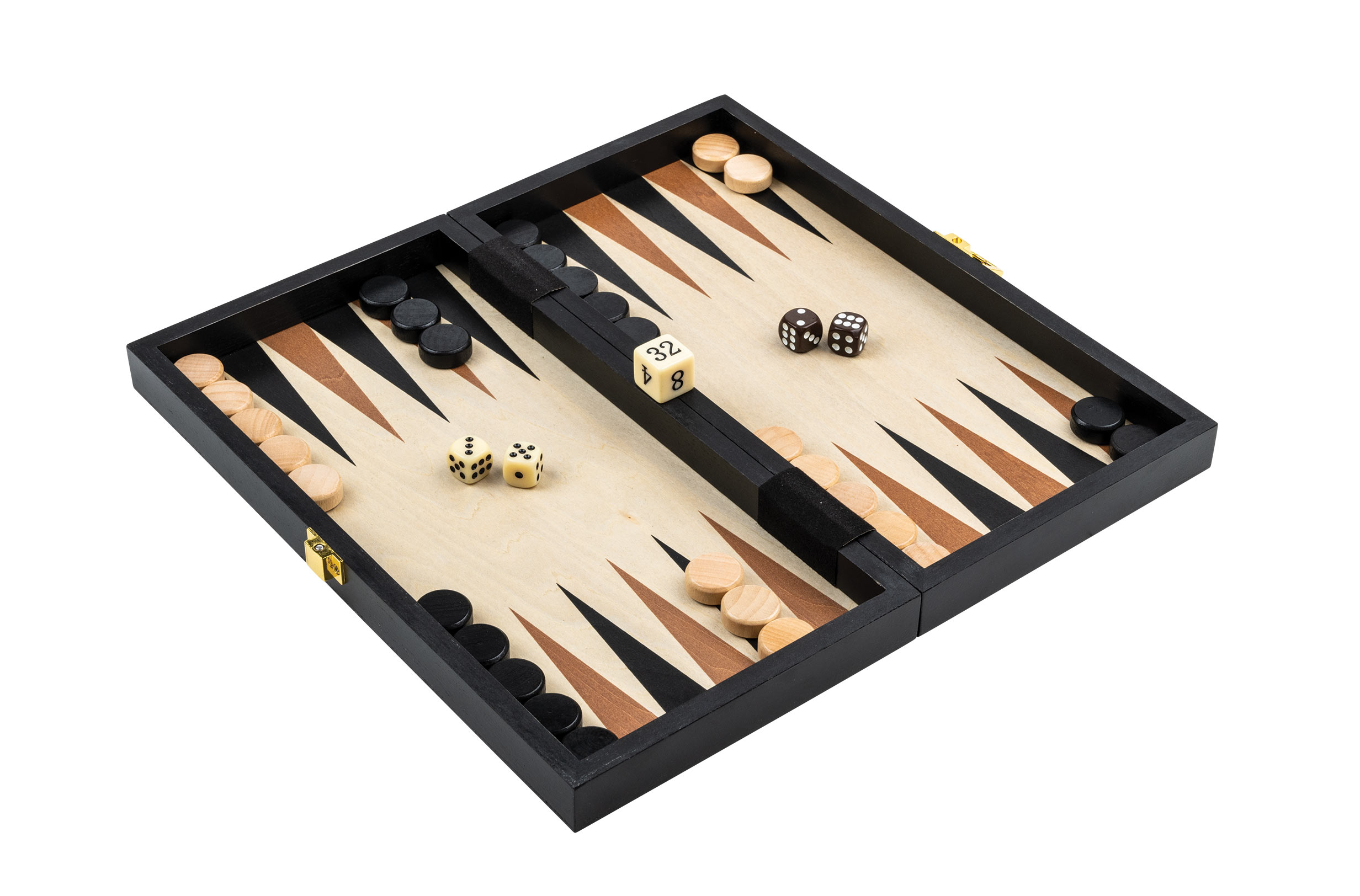 Chess Backgammon Checkers Set, travel, field 30 mm