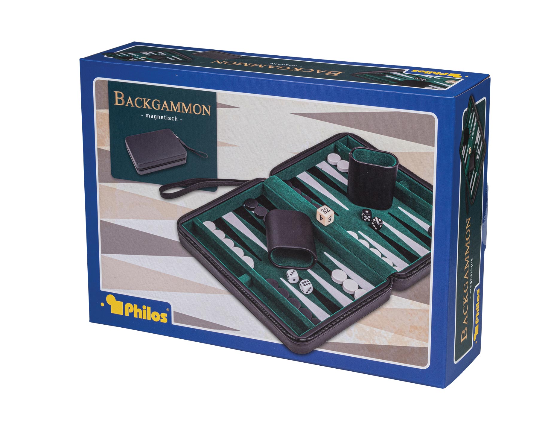 Backgammon Alonnisos, travel, imitation leather, magnetic, with carrying handle