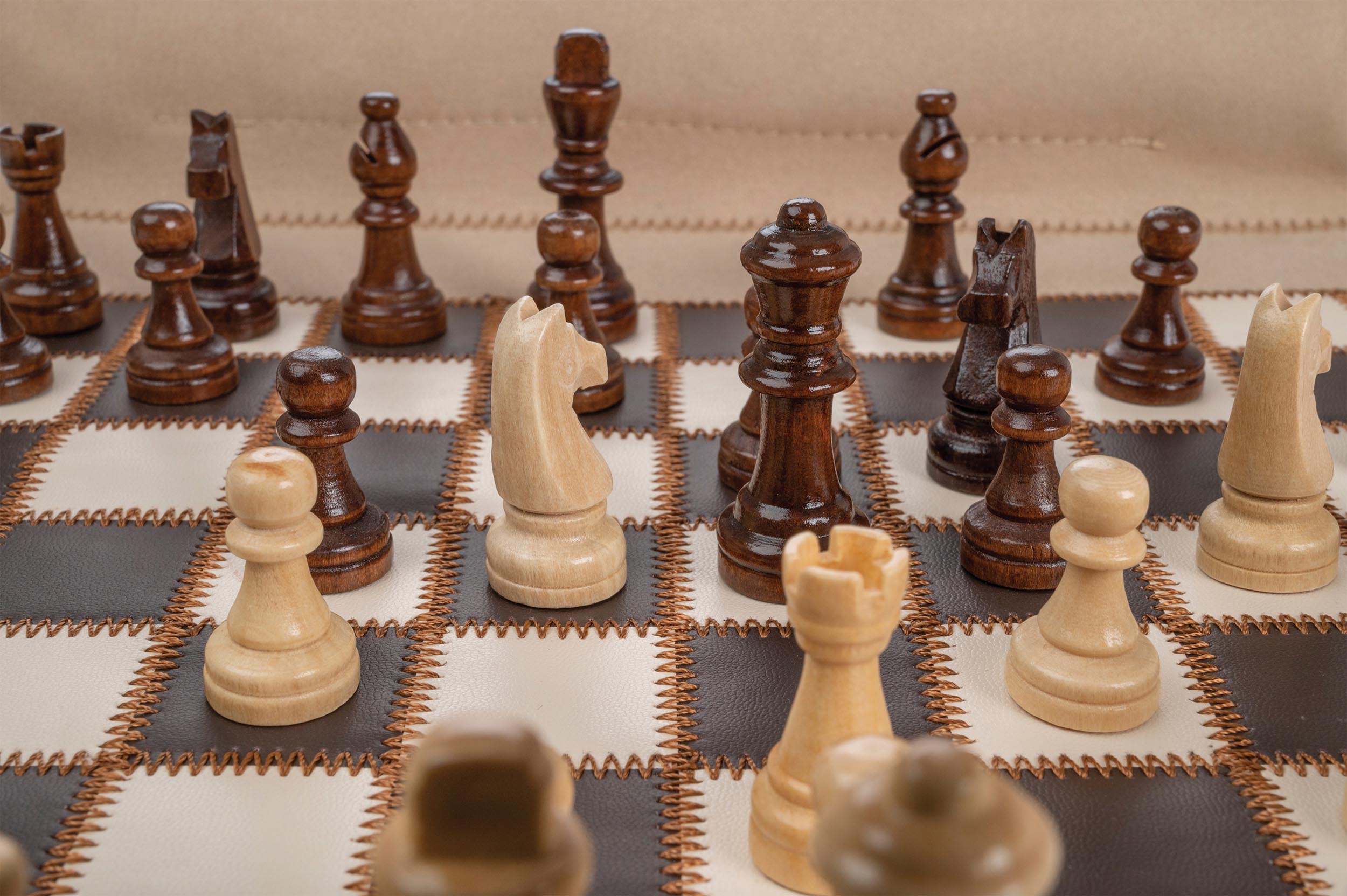 Chess Backgammon Checkers Set, travel, imitation leather, field 28 mm, magnetic