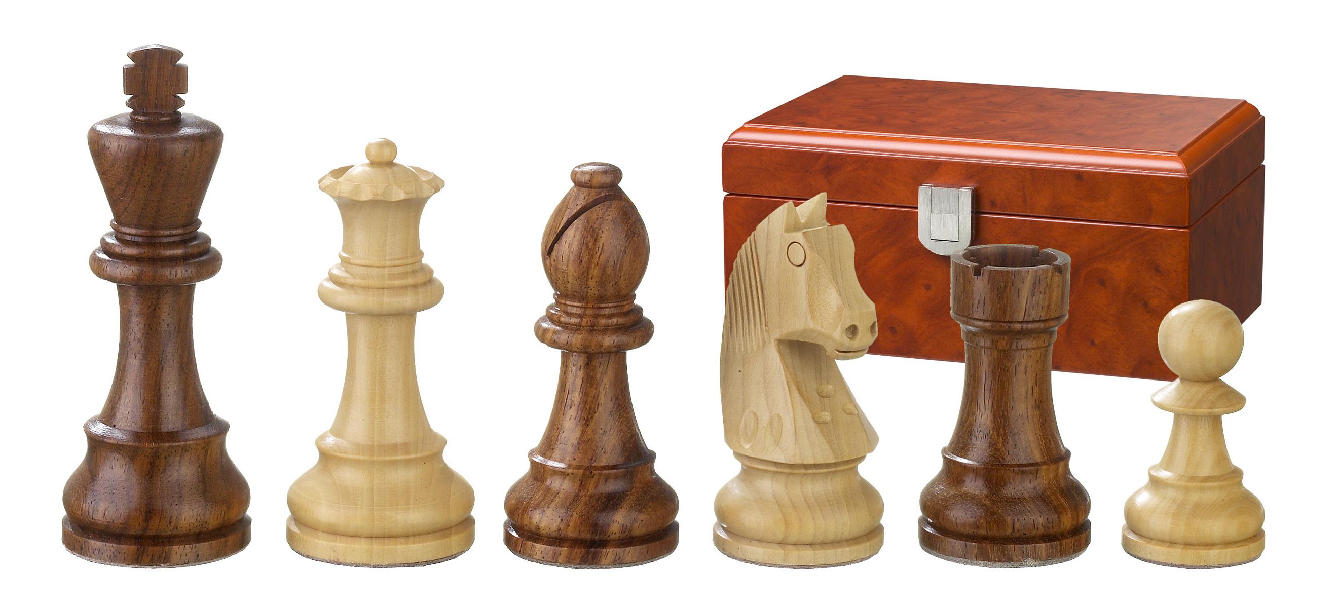 Schachfiguren Artus, Königshöhe 65 mm, in Holzbox