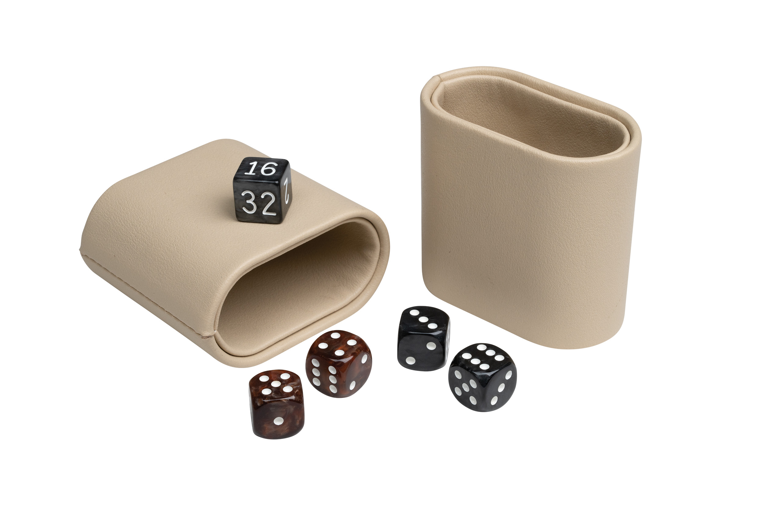 Backgammon cream, large, artificial leather