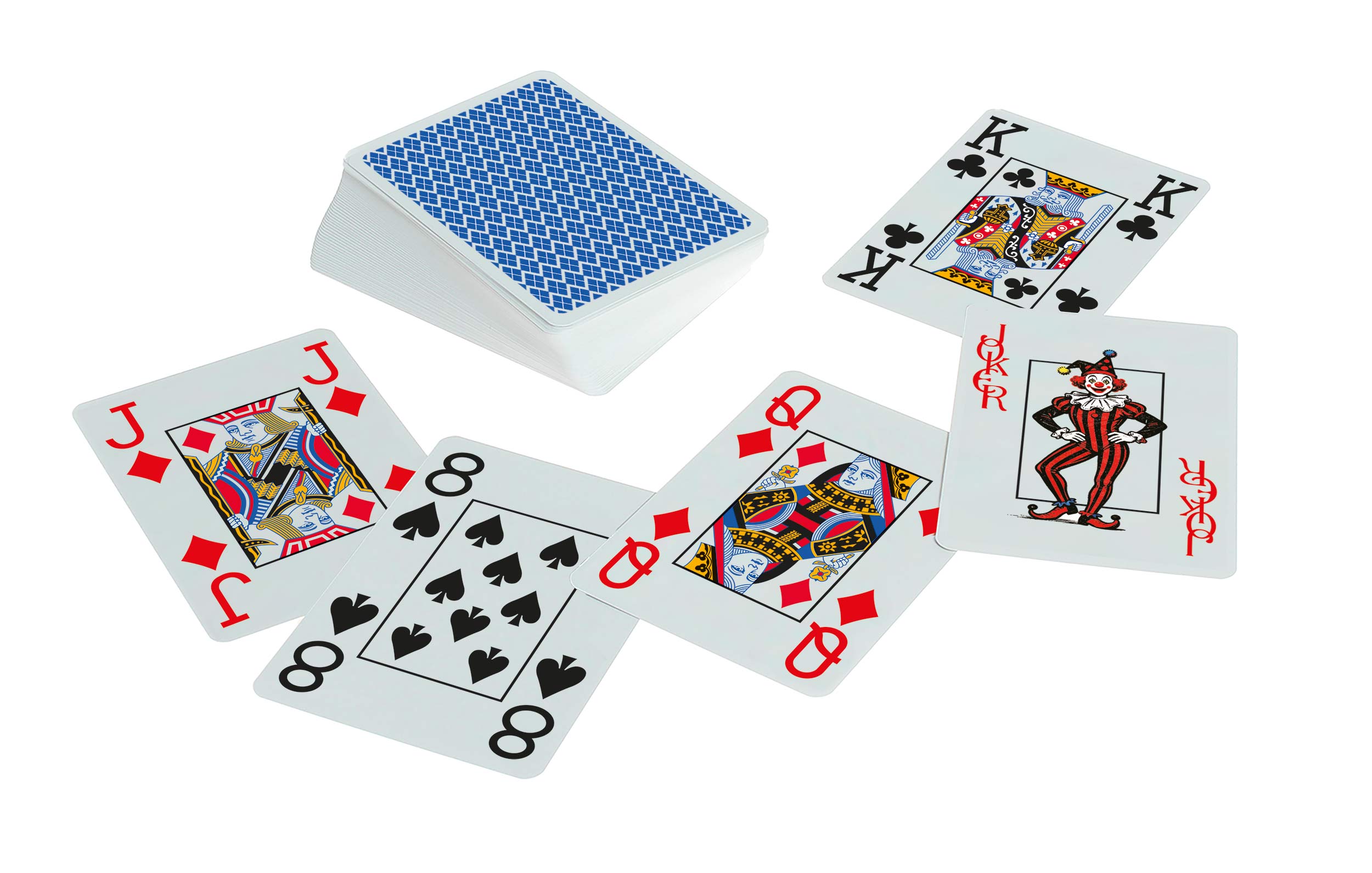 Poker cards, blue, plastic, pack of 10