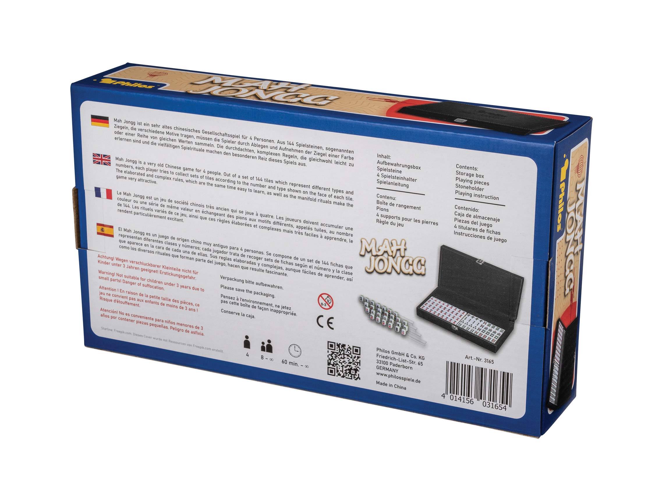 Mah Jongg, small, with 4 holders for game pieces, without arabic numbers Mah Jongg, small, with 4 holders for game pieces, without arabic numbers