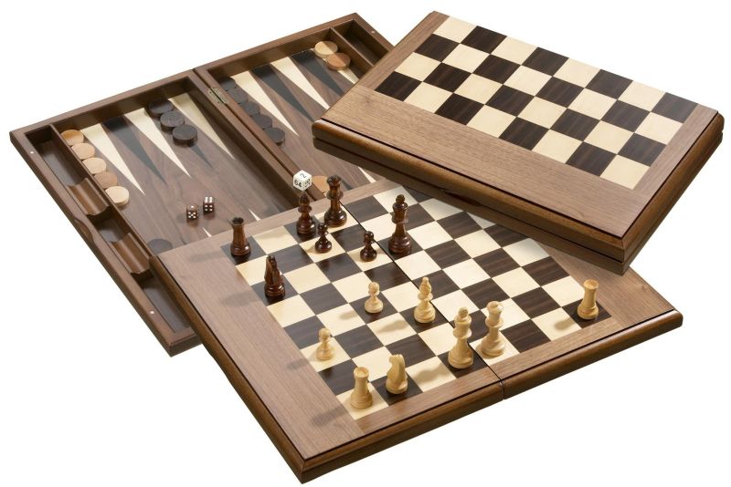 Schach-Backgammon-Dame-Set - Feld 50 mm main image 1